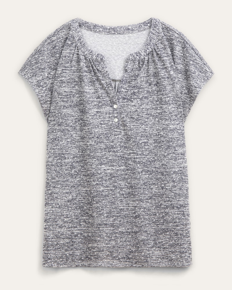 Front of plus size Caty Short Sleeve Henley Top by Molly & Isadora | Dia&Co | dia_product_style_image_id:197349